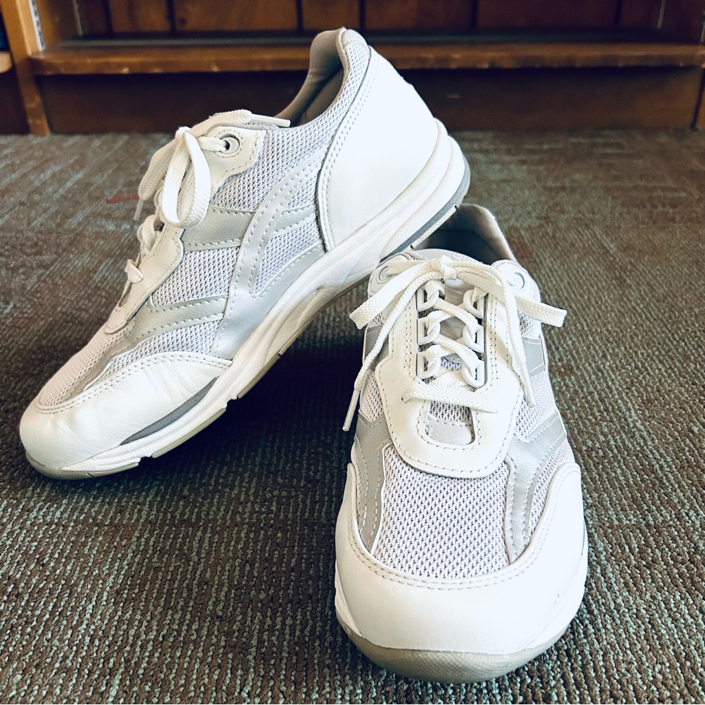 Sas White Leather Tour Mesh Lace Up Sneakers No Insoles, Size 9.5 Ww Extra Wide